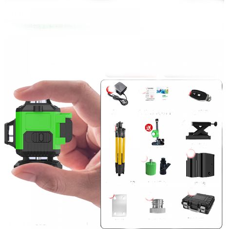 Nivel láser 3D multifuncional de 12 líneas, herramienta de nivelación láser vertical y horizontal con función de autonivelación. (1/5)