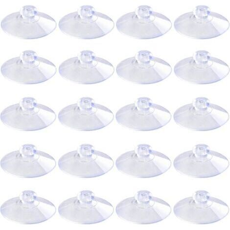 20mm 100 Pièces Mini Ventouses Transparentes Sans Crochets Sans Trous, Ventouses en Plastique PVC pour Festival Décoration Mur Verre Maison Voiture