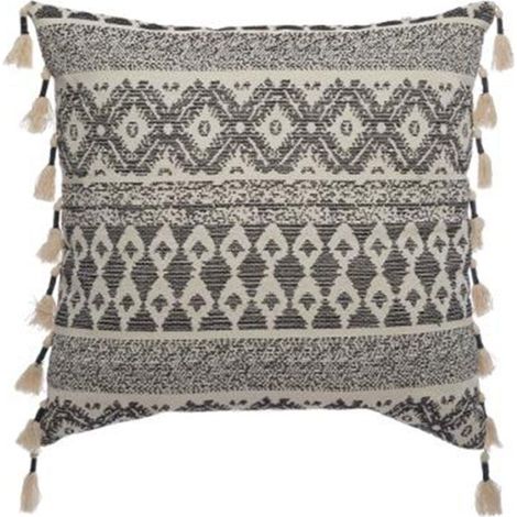 Coussin Déco "Ritual" 60x60cm Noir & Blanc (1/4)