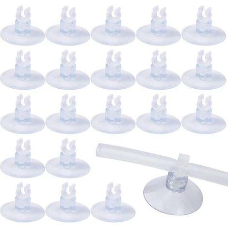20 Pcs Transparent Aquarium Suction Cups, 5mm Aquarium Suction Cups with Tube Holder Clips Clamps for Aquarium Fish Tank Suction Cups Air Pump (1/5)
