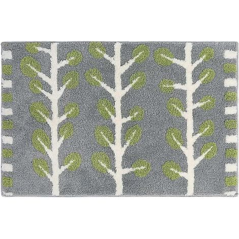 Tapis de bain absorbant l'eau, 51 x 81 cm, feuilles vertes (1/5)