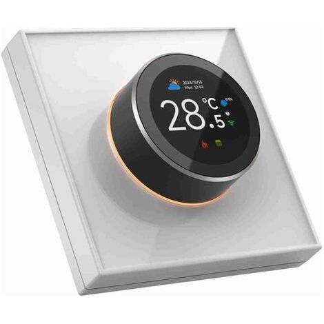 Termostato inteligente TUYA, pantalla TFT de 1,32 pulgadas, botón táctil, control por voz Wi-Fi e iluminación ambiental para el hogar. (1/5)