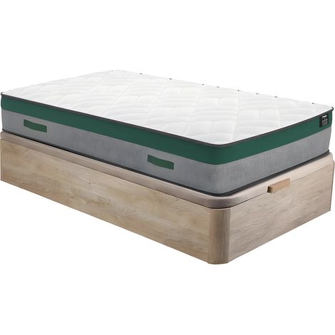 Set 90 x 200 cm rete contenitore Naturale chiaro + Materasso molle insacchettate sp. 22 cm - PRESTIGE di YSMÉE (1/5)