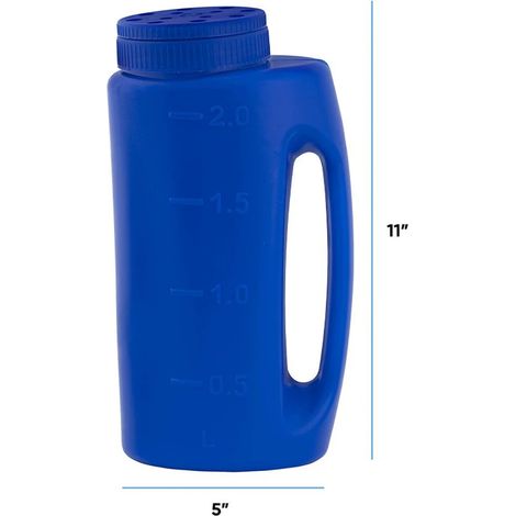 CSPARKV 28x13cm Hand Held Spreader 2L in Blue Adjustable Hole Size for Seeds Fertilizer Salt for Defrosting or Any Type of Granules Supplemented (1/5)