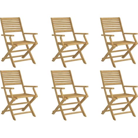Maison Exclusive - Sedie Giardino Pieghevoli 6pz 54,5x61,5x86,5 cm Massello Acacia