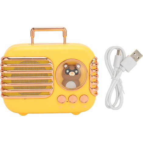 Enceinte Bluetooth 5.0 Mini 5W Stéréo, Support Carte Mémoire, Portable pour Téléphone MP3 et Ordinateur, Jaune (1/5)