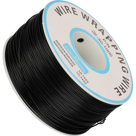 1 Rouleau Fil de Cuivre Monobrin 30AWG Câble 0,25mm Âme Diamètre Noir pour Enroulement (1/5)