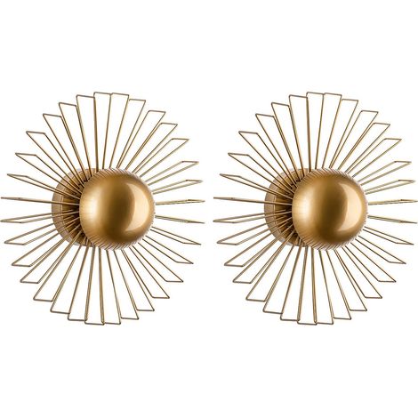 Set di 2 applique da parete in filo metallico - Dorato - P. 18 x L.45 cm - ZYMA (1/5)