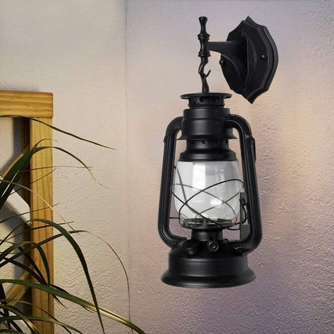 Lampe murale rétro Industrial - Pour extérieur - Style ancien - Pour éclairage mural - Style vintage, Noir 1828cm (1/5)
