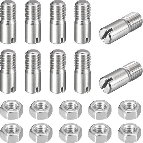 10pcs Goupilles Cylindriques avec Écrou, M8x20mm Goujon Cylindrique Fendu Fileté Externe 304 Acier Inoxydable Industriel Mécanique Chevilles Support d'Étagère Tige Fixation Meubles (1/5)