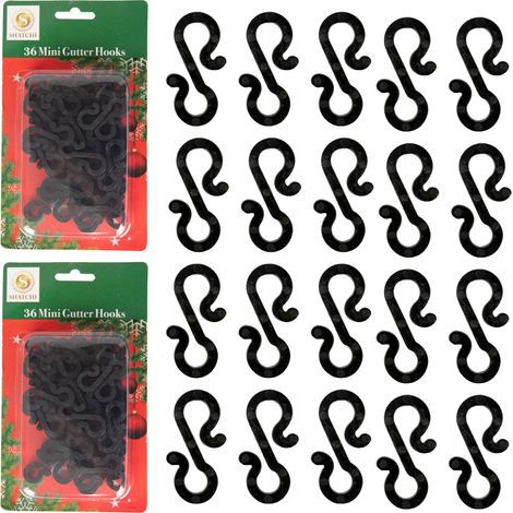 36Pcs Mini Gutter Hooks Black (1/5)