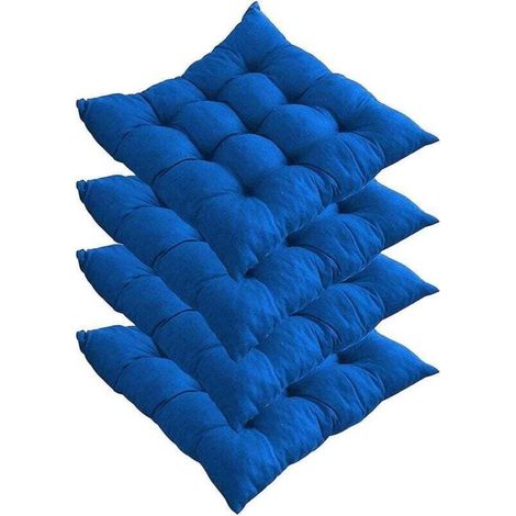 Un ensemble de 4 coussins de chaise rembourrés, 40 x 40 cm, coussins de chaise de salle à manger, coussins de chaise de jardin, adaptés à la maison, au bureau, à une utilisation intérieure et extérieu (1/4)