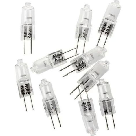 Lot de 10 ampoules halogènes G4 20W 12V - Blanc chaud 3000K, haut lumens (capsule JC) (1/4)