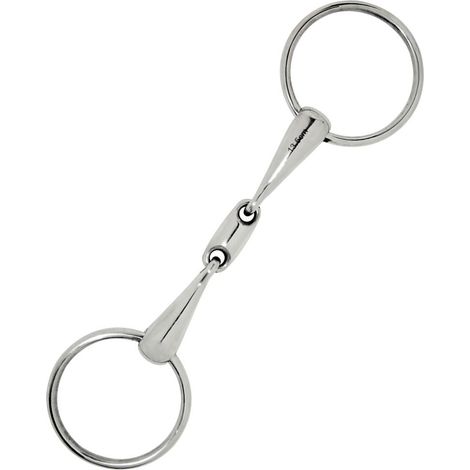 Filetto ad anelli curvo con olivetta centrale inox pieno