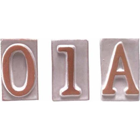10 x LETTERA E IN TERRACOTTA 5X9 CM