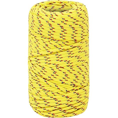 Corde de bateau, Corde de Chanvre, pour la Décoration, le Bricolage, le Jardinage Jaune 2 mm 500 m Polypropylène OIB8944E (1/5)
