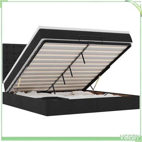 Cadre de lit ottoman - 3314185 - Noir - 160x200 cm - Mécanisme de levage hydraulique (1/5)