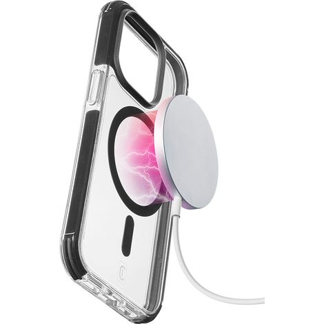 Cellularline Tetra Force Strong Guard Mag - Funda MagSafe para iPhone 15 Pro con revestimiento Microban (Transparente) (1/5)