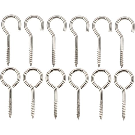 12 crochets muraux, inox, à visser, pour vêtements et sacs (1/5)