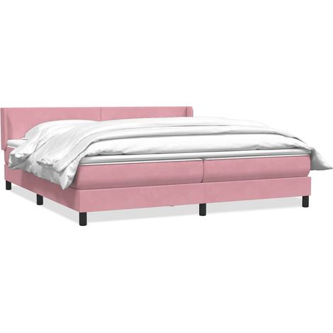 Maison Exclusive - Giroletto a Molle con Materasso Rosa 180x210 cm in Velluto