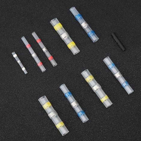 Kit de 350 connecteurs de fils soudés et étanches, connecteurs thermorétractables, bornes de fils isolées et étanches (1/5)