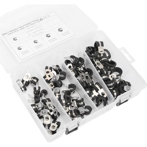 80 Kabelbinder (Typ P): 1/4 Zoll, 5/16 Zoll, 3/8 Zoll, 1/2 Zoll, 5/8 Zoll, 3/4 Zoll. Halterungen für Schläuche und Kraftstoffleitungen. (1/5)