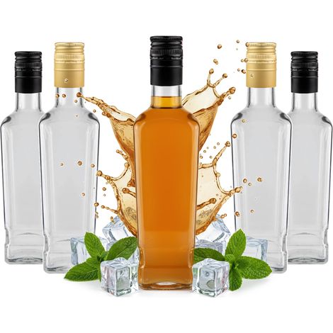 5x JACK WALKER Glasflaschen 500ml Flasche für Wein, Likör, Schnaps