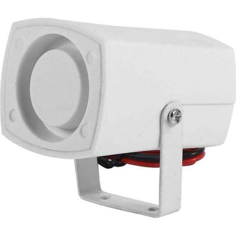 Sirène d'alarme Filaire Mini Siren Horn Haut-Parleur D'avertissement Alarme Corne Sirène Fort Maison Sécurité du Système D'alarme Sonore avec Soutien 110dB 12V pour Home Office Shop Garage Sécurité