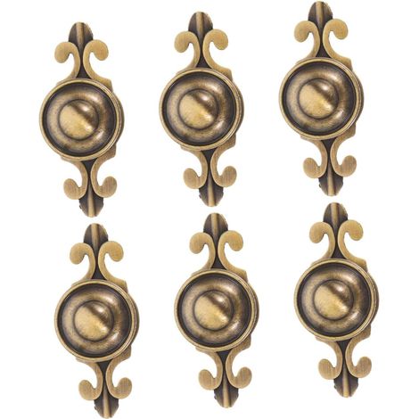 de 6 boutons de porte et tiroirs en laiton vieilli avec trou (1/5)