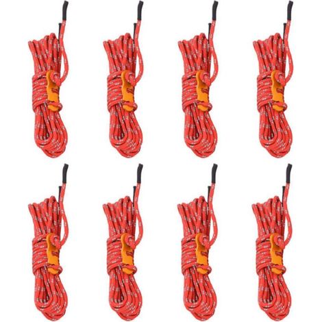 Bardusch-Cordes de haubanage avec clés réfléchissantes 8 pcs 4 m 4 mm, corde de haubanage, corde de haubanage réfléchissante, 4008134 (1/4)