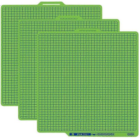 Lot de 3 plaques PLA pour Bambu Lab X1C A1 P1S 258x258mm : plateau d'impression, plateau de refroidissement, double face, super adhésif, compatible avec le plateau chauffant en bambou - JBMEDIA (1/4)