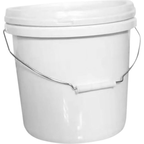 1 seau blanc de 10 litres avec couvercle et poignée pour rangement et organisation des affaires domestiques (1/5)