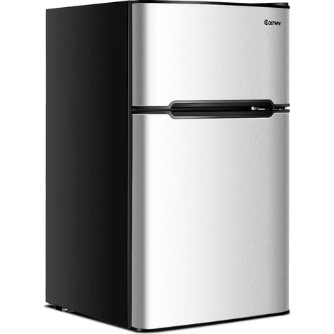 Goplus – Réfrigérateur combiné 90 L – Compartiment réfrigérateur 63 L – Congélateur 27 L à -15 °C – Température réglable 0 à 10 °C – Faible consommation 45 dB (1/5)