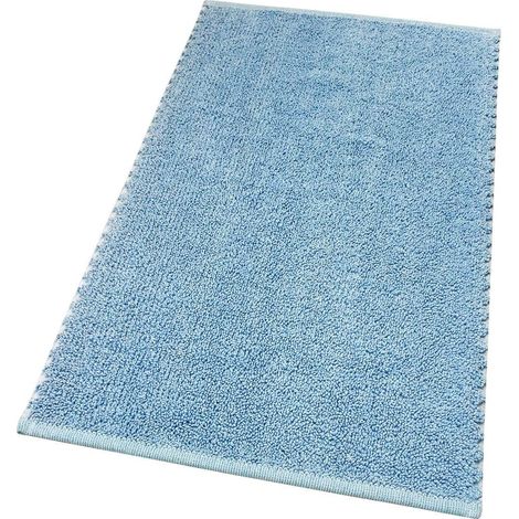 Tappeto Bagno Camera Scendiletto Puro Cotone Morbido Lavabile 100% Made In Italy Azzurro - 50x80 cm