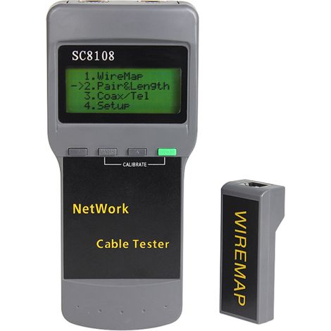 Probador de red portátil multifuncional SC8108 con pantalla digital LCD y contador de cables LAN y telefónicos. (1/5)