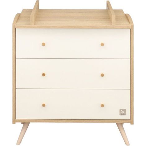 Commode à langer SAUTHON Access 3 tiroirs Blanc Bois - Surface 55,5 x 76 cm (1/5)