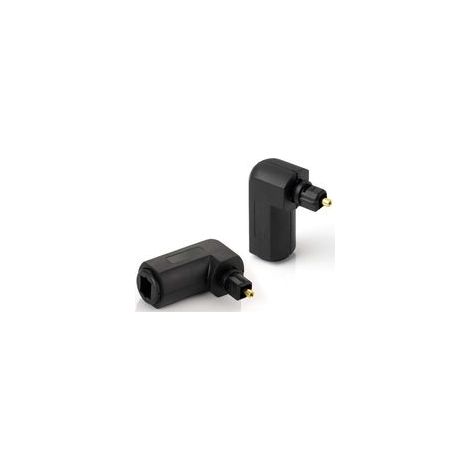 2x Toslink Adaptateurs coudés à 90° (Toslink connecteur femelle sur connecteur mâle), fiche à angle droit pour câble audio numérique optique (câble TOS), câble S/PDIF (1/3)