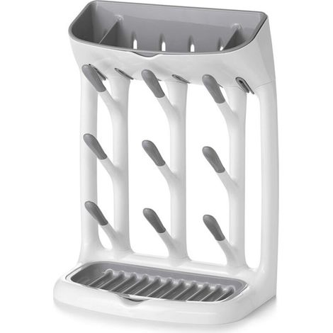 Égouttoir à bouteilles compact en plastique blanc –