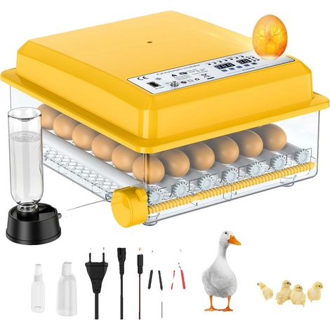 Incubadora de huevos, rotación automática, control digital de temperatura, 64 huevos. (1/2)