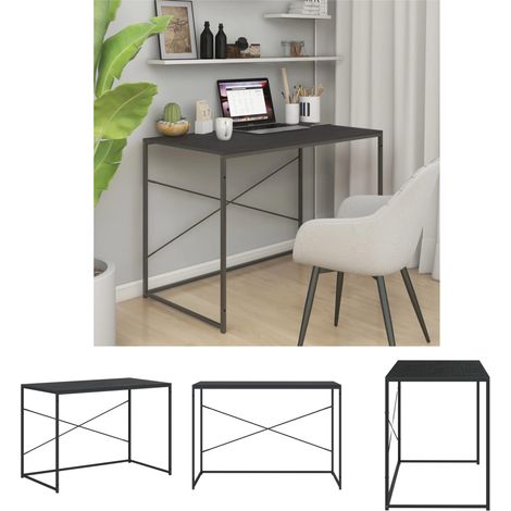 The Living Store - Computertisch Schwarz 110x60x70 cm Holzwerkstoff (1/5)