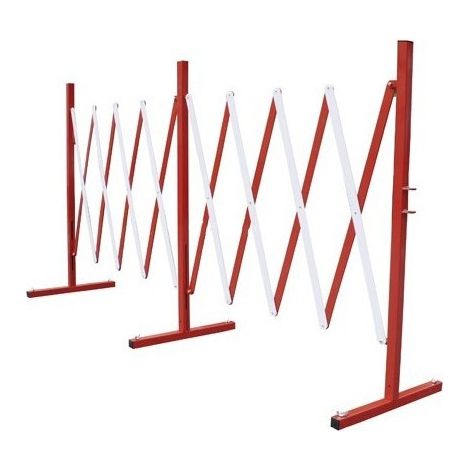 Rot-weißes ausziehbares Absperrgitter VISO - Stahl - rot und weiß - 400 x 94 mm - BAR4000