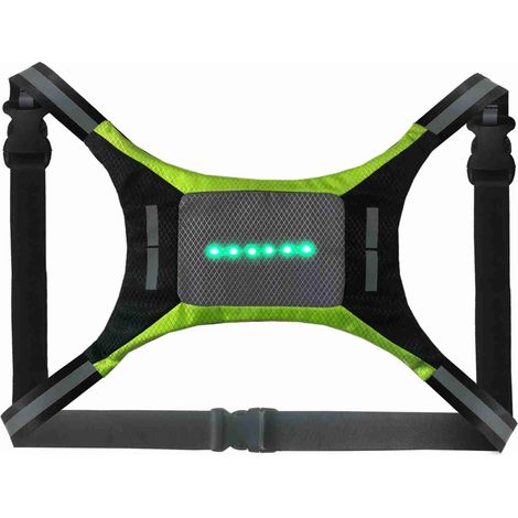 Gilet réfléchissant LED rechargeable par USB avec télécommande et clignotants intégrés pour vélo (1/2)