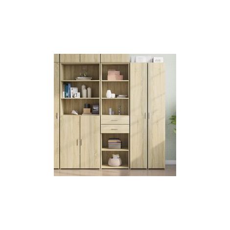Buffet haut chêne sonoma 50x42,5x185 bois d'ingénierie (1/5)