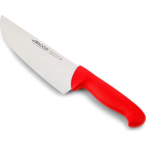 Coltello da macellaio Arcos Colore - Prof. 295922 in acciaio inox Nitrum e mango ergonomico rosso Polipropilene e 20 Lama cm.