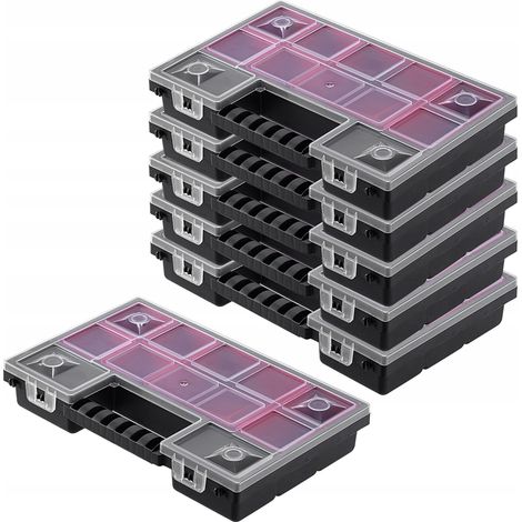KADAX Organizer, Werkzeugkasten aus Kunststoff, 28 x 18 cm, 6 Stück