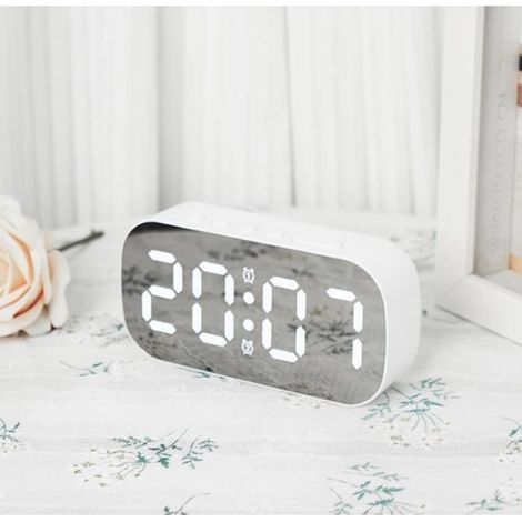 Radio Réveil - Réveil Numérique - Écran LED - Fonction Snooze - Affichage Température et Date (1/4)
