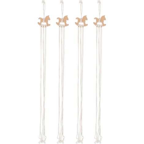 de 4 supports pour nœuds à cheveux en corde de chanvre et