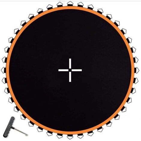 Trampolines, tapis de saut de remplacement pour trampoline, tapis de remplacement imperméable et anti-UV de 2,4 m, tapis de rebond élastique de remplacement pour trampoline à cadre rond (1/5)