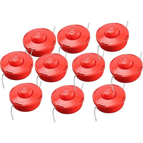 10 Stück fadenkopf für motorsense Doppelfadenkopf Fadenspule Rasentrimmer Ersatzspule Nylonfaden M10x1.25 mm (1/5)