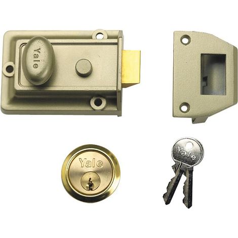 Yale Traditional Standard Lock with Nickel-Plated Steel Box and Polished Brass Cylinder, 60mm, in Bronze Finish